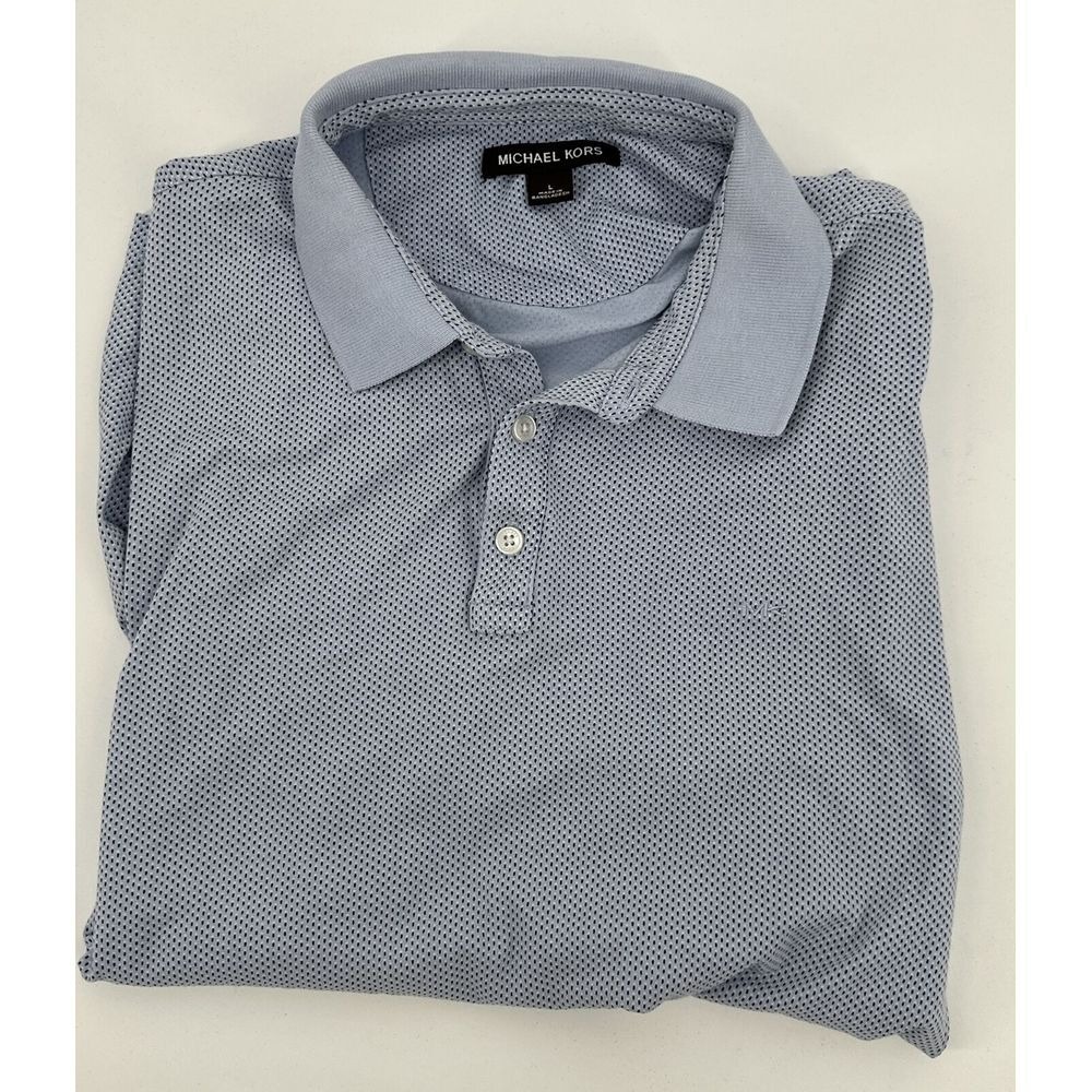 Michael Kors Blue Patterned Style Polo Size Large - Picture 3 of 5